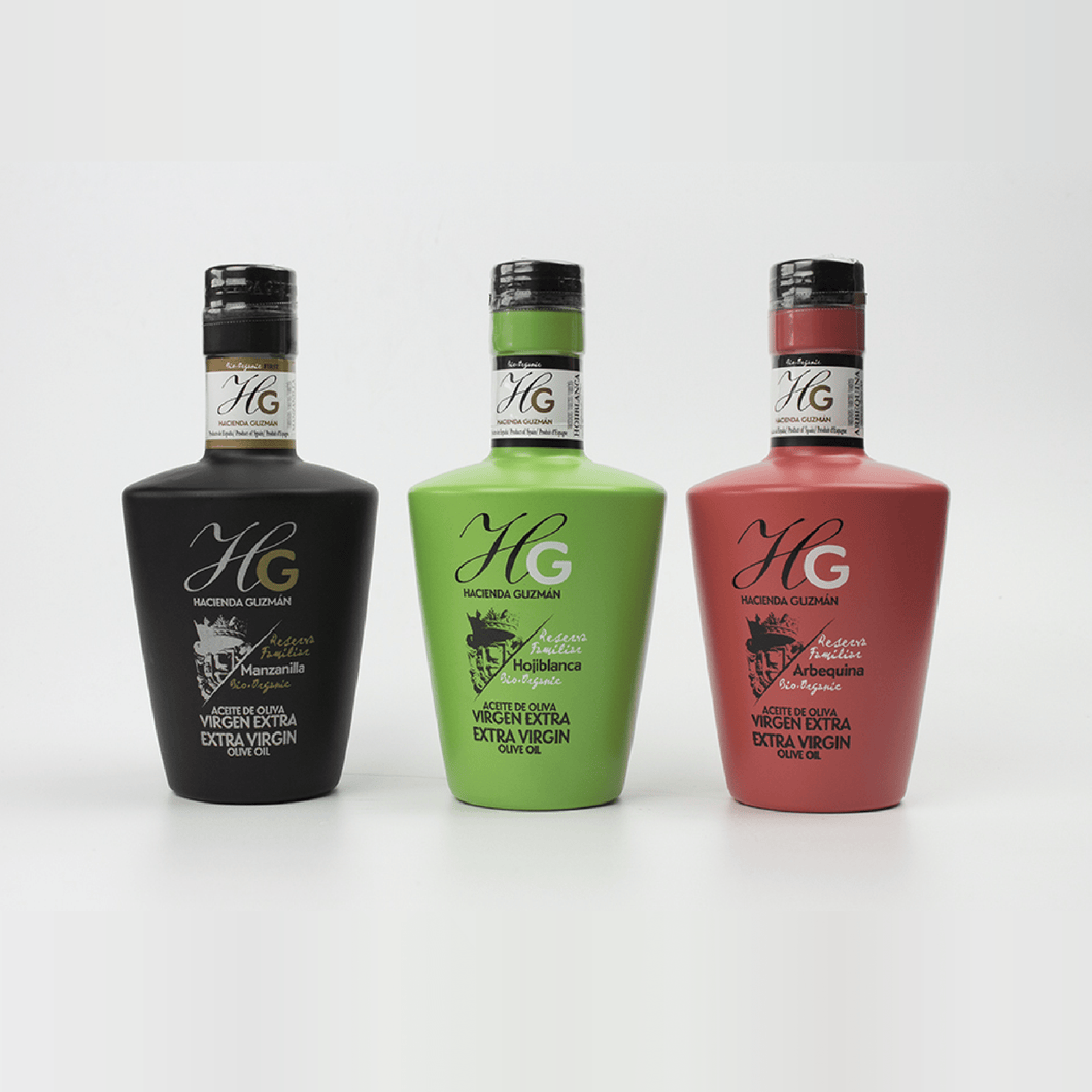 3 bouteilles d'huile d'olive Hacienda Guzman panachées 250 ml